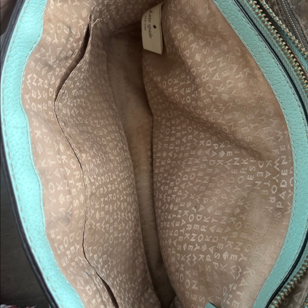 Kate Spade Wellesley Quinn Aqua Pebbled Leather Satchel Bag - Picture 5 of 10